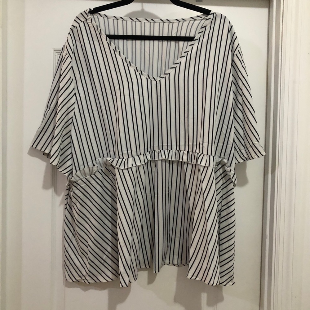 NWOT Peplum Striped Top